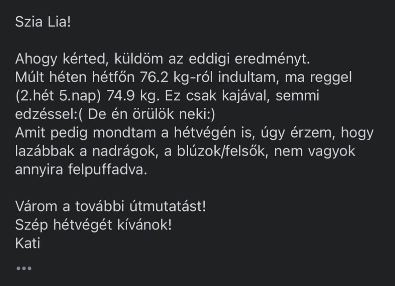 Női vendégem átalakulása étrendjének köszönhetően